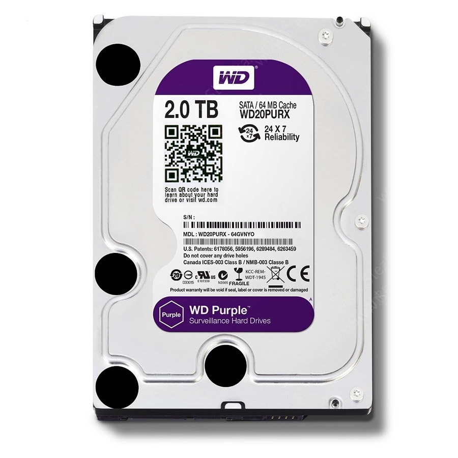 HDD накопичувач Western Digital 2000Gb WD Purple 64Mb IntelliPower SATA 3.0 (WD20PURX)